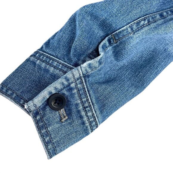 Madewell X-Small Jean Jacket Button Up Pockets Long Sleeve Denim Collared Blue - Picture 3 of 9